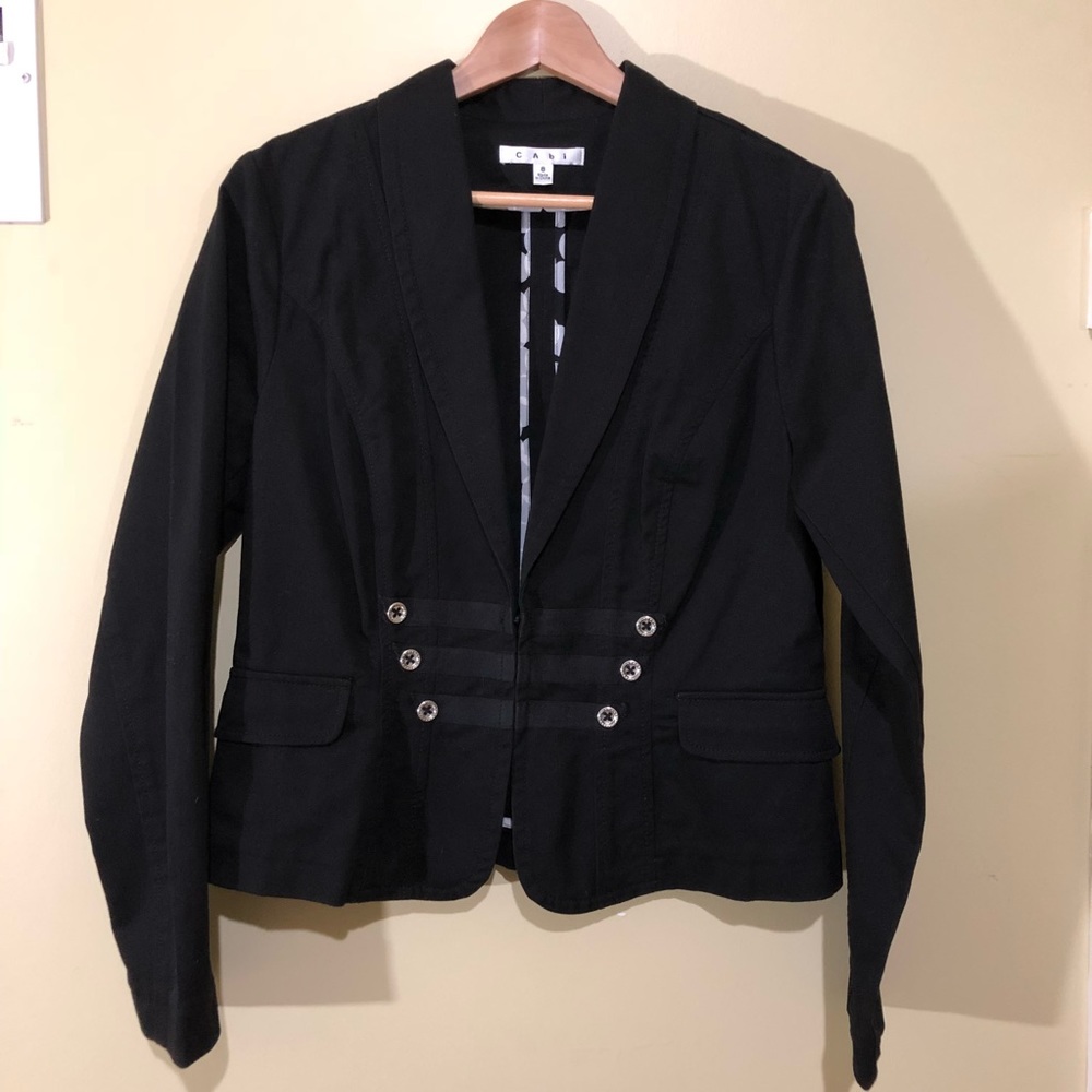 CAbi Black Military Style Blazer